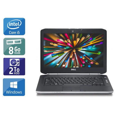Latitude E5420 14,1" 2011 - Intel Core i5 2,5Ghz - 4 - 8Go DDR3 - 2To HDD - Intel HD Graphics 3000 - 
Gris / Noir - Windows 10 - AZERTY