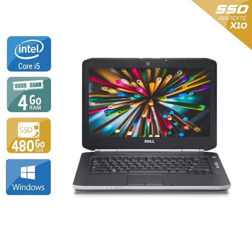 Latitude E5420 14,1" 2011 - Intel Core i5 2,5Ghz - 4 - 4Go  DDR4 - 480Go SSD - Intel HD Graphics 3000 - 
Gris / Noir - Windows 10 - AZERTY
