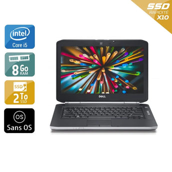 Latitude E5420 14,1" 2011 - Intel Core i5 2,5Ghz - 4 - 8Go DDR3 - 2To SSD - Intel HD Graphics 3000 - 
Gris / Noir - Sans OS - AZERTY - Image 1