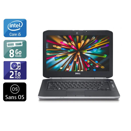 Latitude E5420 14,1" 2011 - Intel Core i5 2,5Ghz - 4 - 8Go DDR3 - 2To HDD - Intel HD Graphics 3000 - 
Gris / Noir - Sans OS - AZERTY