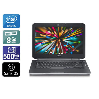 Latitude E5420 14,1" 2011 - Intel Core i5 2,5Ghz - 4 - 8Go DDR3 - 500Go HDD - Intel HD Graphics 3000 - 
Gris / Noir - Sans OS - AZERTY - Image 1