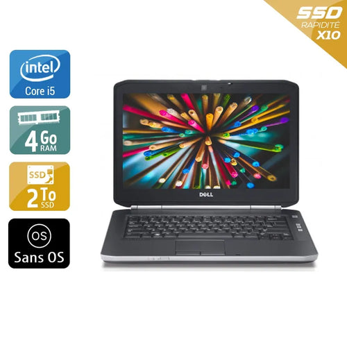 Latitude E5420 14,1" 2011 - Intel Core i5 2,5Ghz - 4 - 4Go  DDR4 - 2To SSD - Intel HD Graphics 3000 - 
Gris / Noir - Sans OS - AZERTY