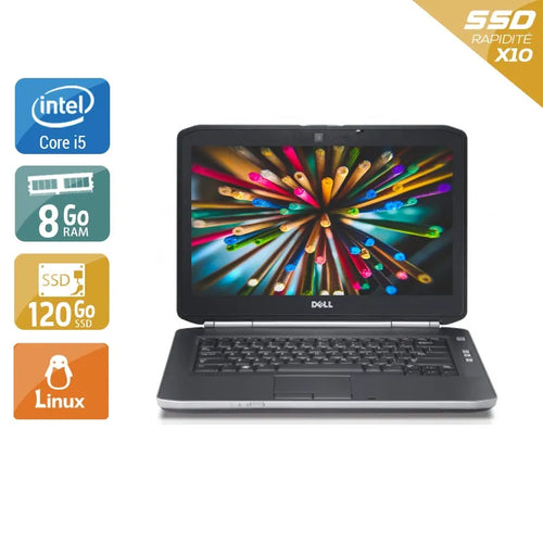 Latitude E5420 14,1" 2011 - Intel Core i5 2,5Ghz - 4 - 8Go DDR3 - 120Go SSD - Intel HD Graphics 3000 - 
Gris / Noir - Linux - AZERTY