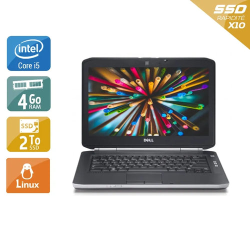 Latitude E5420 14,1" 2011 - Intel Core i5 2,5Ghz - 4 - 4Go  DDR4 - 2To SSD - Intel HD Graphics 3000 - 
Gris / Noir - Linux - AZERTY