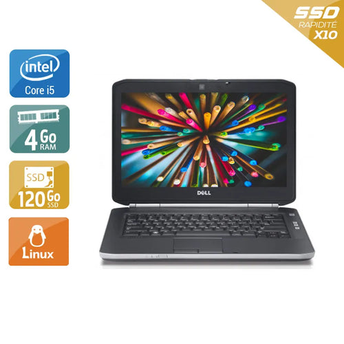 Latitude E5420 14,1" 2011 - Intel Core i5 2,5Ghz - 4 - 4Go  DDR4 - 120Go SSD - Intel HD Graphics 3000 - 
Gris / Noir - Linux - AZERTY