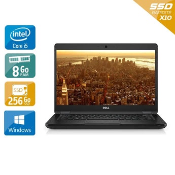 Latitude 5480 14" 2015 - Intel Core i5 2,4Ghz - 6 - 8Go  DDR4 - 256Go SSD - Intel HD Graphics 520 - 
Gris / Noir - Windows 10 - AZERTY - Image 1