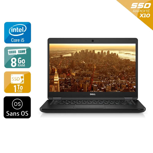 Latitude 5480 14" 2015 - Intel Core i5 2,4Ghz - 6 - 8Go  DDR4 - 1To SSD - Intel HD Graphics 520 - 
Gris / Noir - Sans OS - AZERTY