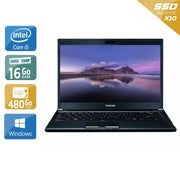 Portégé R930 13,3" Core i5 2,6Ghz 2012 (Windows 10) - Intel Core i5 2,6Ghz - 2 - 16Go DDR3 - 480Go SSD - Intel HD Graphics 4000 - 
Gris / Noir - Windows 10 - AZERTY - Image 1
